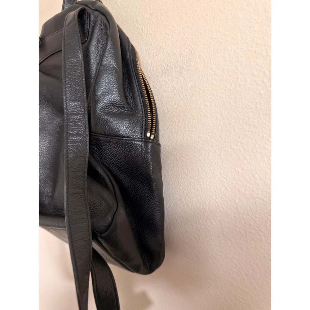 Kate Spade Women Backpack One Size Black Pebbled Leather Karissa Large Flap